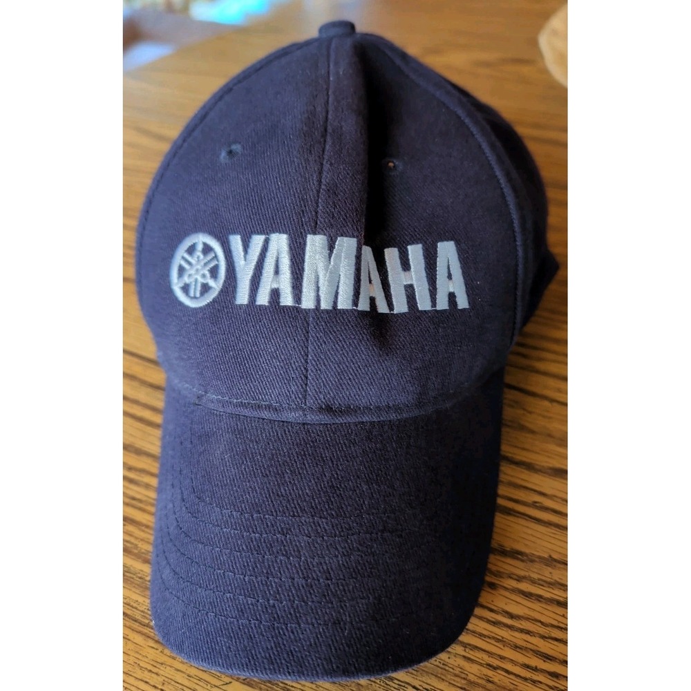 YAMAHA Baseball Cap Hat Motocross Outboard Fishing White Blue Strapback One Size